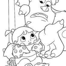 Sulley and Boo 1 - Coloring page - DISNEY coloring pages - Monsters, Inc. coloring pages