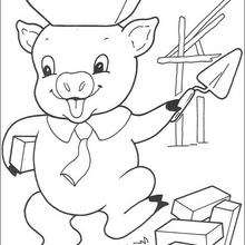 House Building Pig coloring page