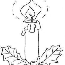 Christmas Candle coloring page - Coloring page - HOLIDAY coloring pages - CHRISTMAS coloring pages - CHRISTMAS CANDLE coloring pages