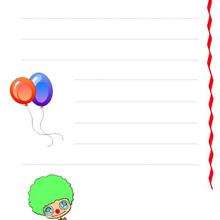 Clown themed writing paper - Kids Craft - WRITING PAPERS - Writing papers