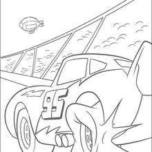 Cars: Mc Queen on a circle track - Coloring page - DISNEY coloring pages - Cars coloring pages
