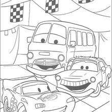 Cars before racing coloring page