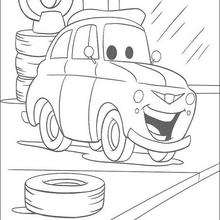 Cars: car in the garage - Coloring page - DISNEY coloring pages - Cars coloring pages