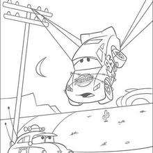 Cars: Mc Queen in trouble - Coloring page - DISNEY coloring pages - Cars coloring pages