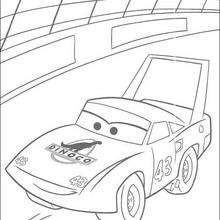 Cars: The King on a circle track - Coloring page - DISNEY coloring pages - Cars coloring pages