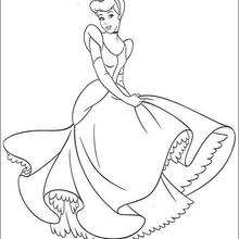 Cinderella is dancing coloring page