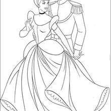 Cinderella and the prince charming - Coloring page - DISNEY coloring pages - Cinderella coloring book pages