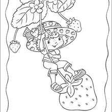 Strawberry Shortcake having a swing - Coloring page - GIRL coloring pages - STRAWBERRY SHORTCAKE coloring pages