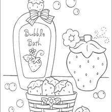Strawberry bubble bath - Coloring page - GIRL coloring pages - STRAWBERRY SHORTCAKE coloring pages