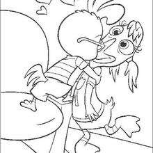 Chicken Little Kisses Abby coloring page