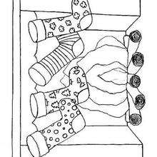Traditional stockings ornaments coloring page