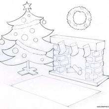 Chimney and Christmas tree coloring page - Coloring page - HOLIDAY coloring pages - CHRISTMAS coloring pages - CHRISTMAS TREE coloring pages - CHRISTMAS TREE IDEAS coloring page