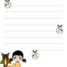 Equitation themed writing paper - Kids Craft - WRITING PAPERS - Writing papers