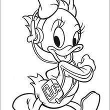 Daisy Duck is running coloring page