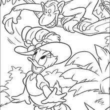 Daisy Duck with a monkey - Coloring page - DISNEY coloring pages - Donald Duck coloring pages