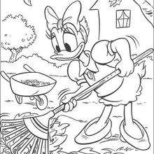 Daisy Duck gardening - Coloring page - DISNEY coloring pages - Donald Duck coloring pages
