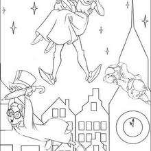 Peter Pan and Darling kids coloring page