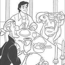 Dinner with the prince - Coloring page - DISNEY coloring pages - The Little Mermaid coloring pages