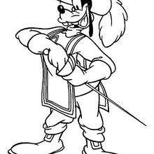 Dingo musketeer - Coloring page - DISNEY coloring pages - Dingo coloring book pages
