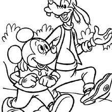 Goofy Goof and Mickey Mouse coloring page