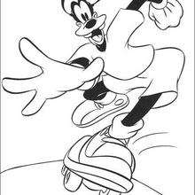 Dingo skating - Coloring page - DISNEY coloring pages - Dingo coloring book pages