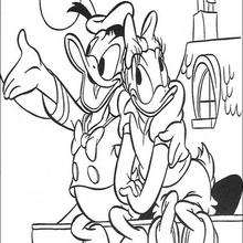 Donald Duck and Daisy Duck - Coloring page - DISNEY coloring pages - Donald Duck coloring pages