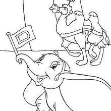 Dumbo and the camel coloring page