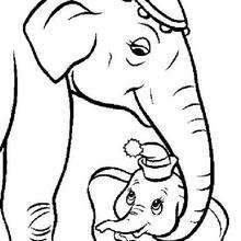 Dumbo with his mother - Coloring page - DISNEY coloring pages - Dumbo coloring pages