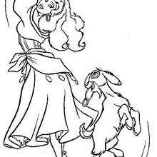 Esmeralda and Djali 2 - Coloring page - DISNEY coloring pages - The Hunchback of Notre Dame coloring book pages