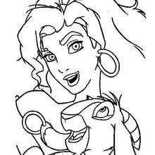 Esmeralda and Djali 3 - Coloring page - DISNEY coloring pages - The Hunchback of Notre Dame coloring book pages