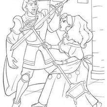 Esmeralda and Phoebus 2 - Coloring page - DISNEY coloring pages - The Hunchback of Notre Dame coloring book pages