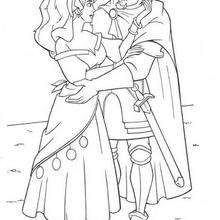 Esmeralda and Phoebus 3 - Coloring page - DISNEY coloring pages - The Hunchback of Notre Dame coloring book pages