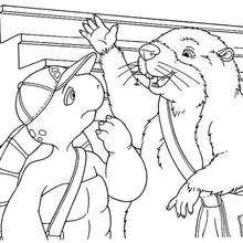 BEAVER, Franklin's friend coloring page