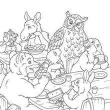 Franklin having lunch coloring page