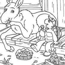 Franklin and donkey coloring page - Coloring page - CHARACTERS coloring pages - CARTOON CHARACTERS Coloring Pages - FRANKLIN coloring pages - FRANKLIN to color