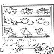 Franklin and toys coloring page