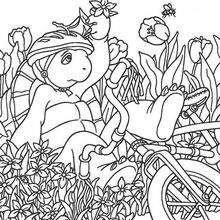 Franklin bike rider coloring page