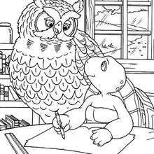 Harriet at school coloring page