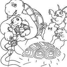 Harriet Turtle and monsters coloring page - Coloring page - CHARACTERS coloring pages - CARTOON CHARACTERS Coloring Pages - FRANKLIN coloring pages - HARRIET TURTLE coloring page