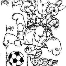 Franklin playing football coloring page