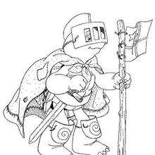 Franklin in knight costume coloring page