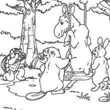 Franklin with donkey - Coloring page - CHARACTERS coloring pages - CARTOON CHARACTERS Coloring Pages - FRANKLIN coloring pages - FRANKLIN to color