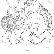 Franklin with grandpa - Coloring page - CHARACTERS coloring pages - CARTOON CHARACTERS Coloring Pages - FRANKLIN coloring pages - FRANKLIN to color