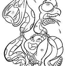 Baby Hercules with snakes coloring page