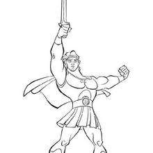 Hercules with a sword coloring page