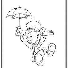 Jiminy cricket - Coloring page - DISNEY coloring pages - Pinocchio coloring pages