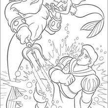 ariel and eric in boat coloring pages