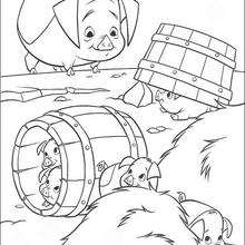 Ollie and Piggies coloring page