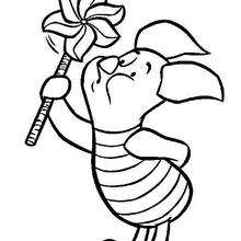 Piglet's flower - Coloring page - DISNEY coloring pages - Winnie The Pooh coloring pages