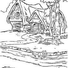 Dwarfs' house - Coloring page - DISNEY coloring pages - Snow White and the seven dwarfs coloring pages